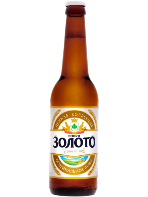 Изображение товара - пиво "Пенное Золото" в стеклянной бутылкой 0,45л.